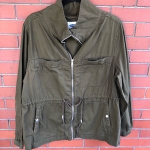 Army green utility jacket